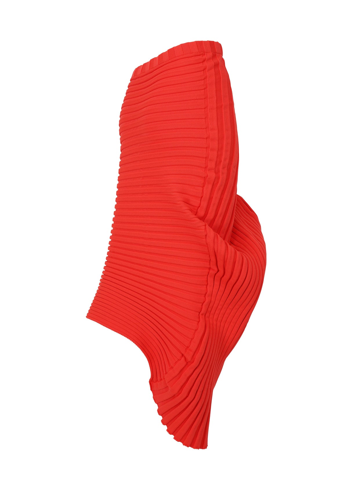 A detail shot of the ISSEY MIYAKE KNIT (AS IT IS) skirt.