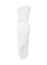A product shot of the ISSEY MIYAKE KNIT (AS IT IS) dress in white.