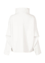 A detail shot of the ISSEY MIYAKE CAMPAGNE top.