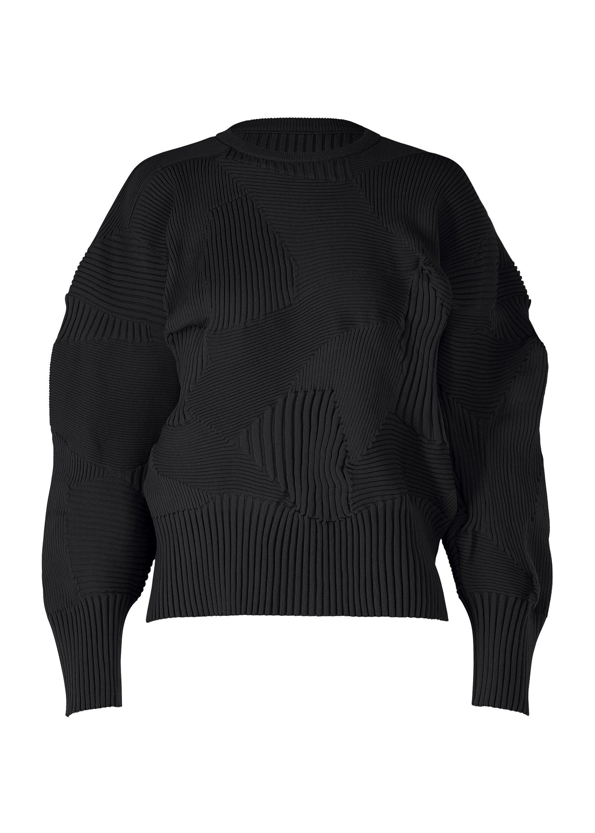 A product shot of the ISSEY MIYAKE KONE KONE top in black (15).