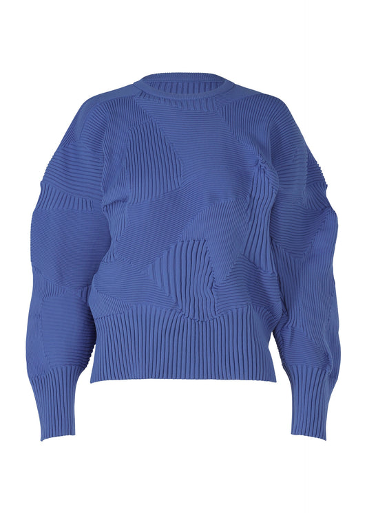 A product shot of the ISSEY MIYAKE KONE KONE top in blue (72).
