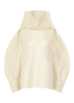 A product shot of the ISSEY MIYAKE PANINI top in white (01).