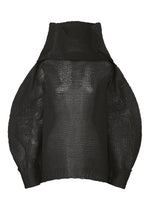 A product shot of the ISSEY MIYAKE PANINI top in black (15).