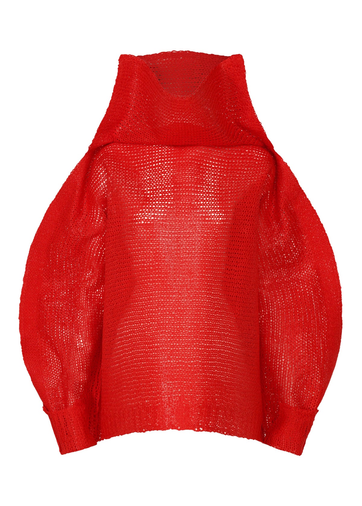 A product shot of the ISSEY MIYAKE PANINI top in red (24).