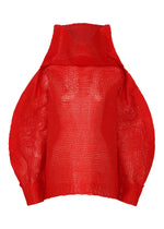 A product shot of the ISSEY MIYAKE PANINI top in red (24).