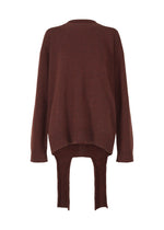 A product shot of the ISSEY MIYAKE BACKPACK KNIT top in dark brown (45).