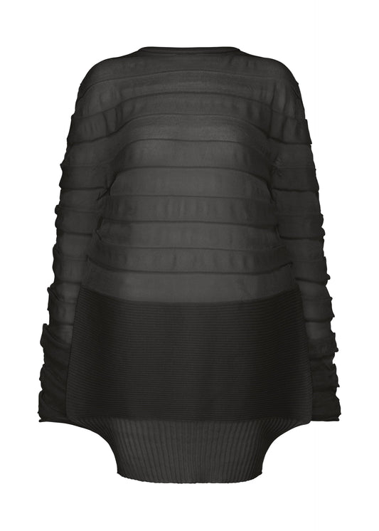 A product shot of the ISSEY MIYAKE MOVING KNIT clothing in black (15).