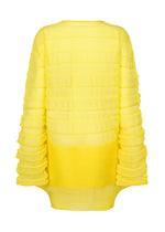 A detail shot of the ISSEY MIYAKE MOVING KNIT clothing.