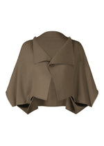A product shot of the ISSEY MIYAKE CAMPAGNE cardigan in khaki (65).