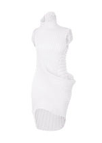 A product shot of the ISSEY MIYAKE KNIT (AS IT IS) tunic in white.