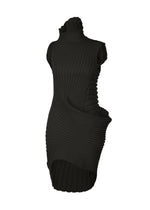 A product shot of the ISSEY MIYAKE KNIT (AS IT IS) tunic in black.
