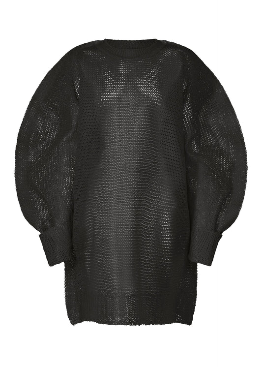 A product shot of the ISSEY MIYAKE PANINI tunic in black (15).