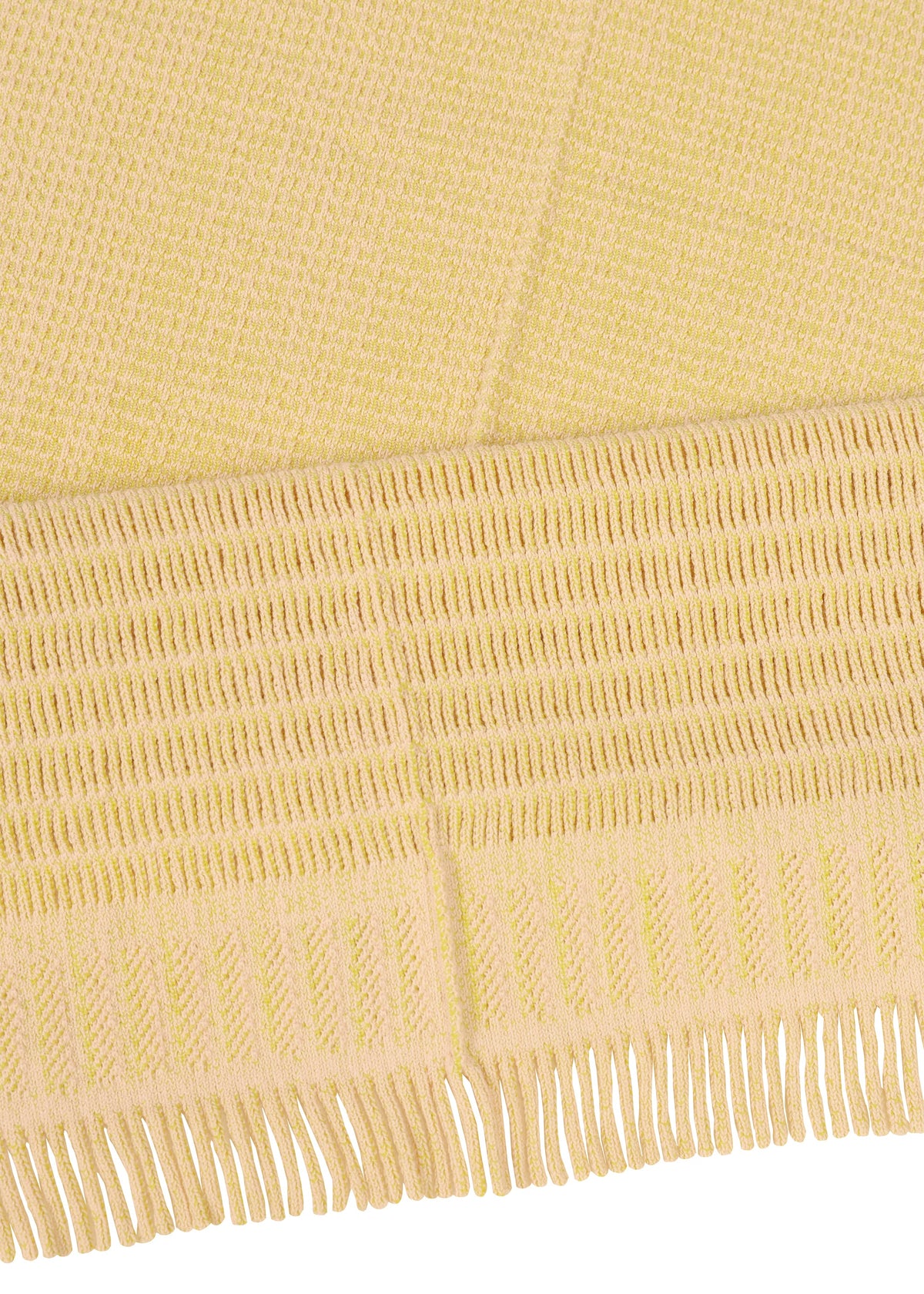 A detail shot of the ISSEY MIYAKE CROCHET AP STOLE stole.