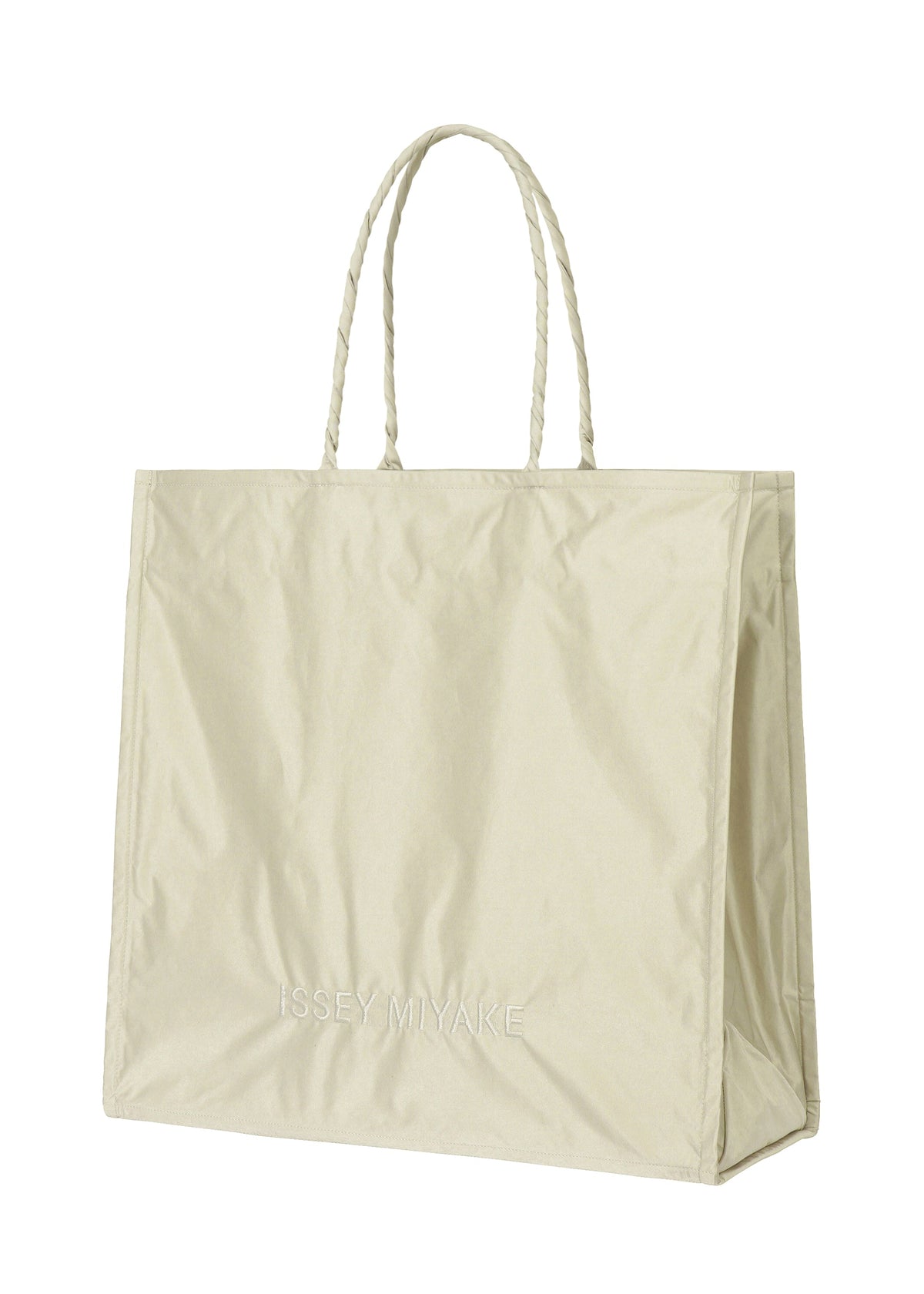 A product shot of the ISSEY MIYAKE CRUMPLABLE bag in grey (12).