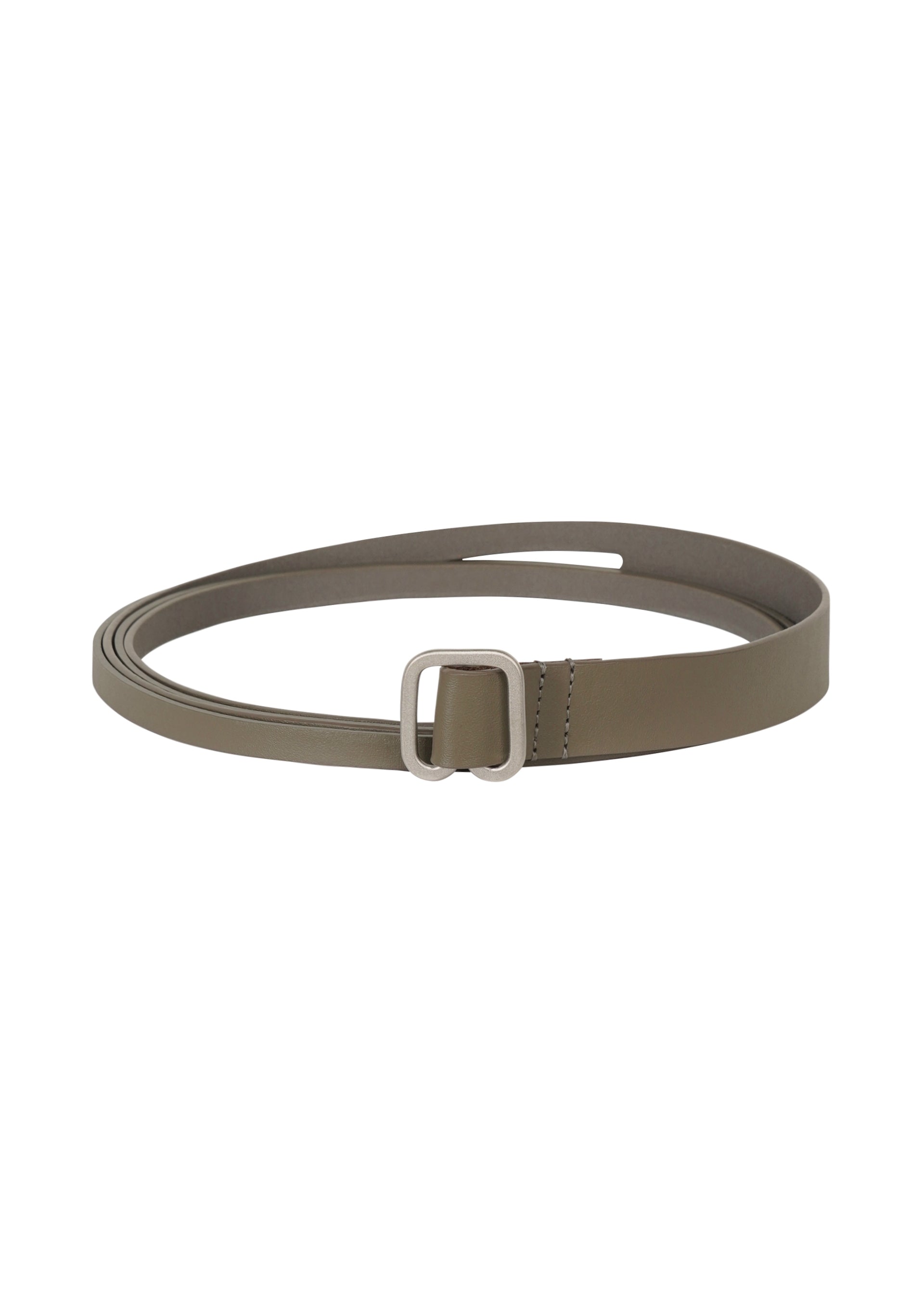 A product shot of the ISSEY MIYAKE FORK BELT accessories in dark grey (13).