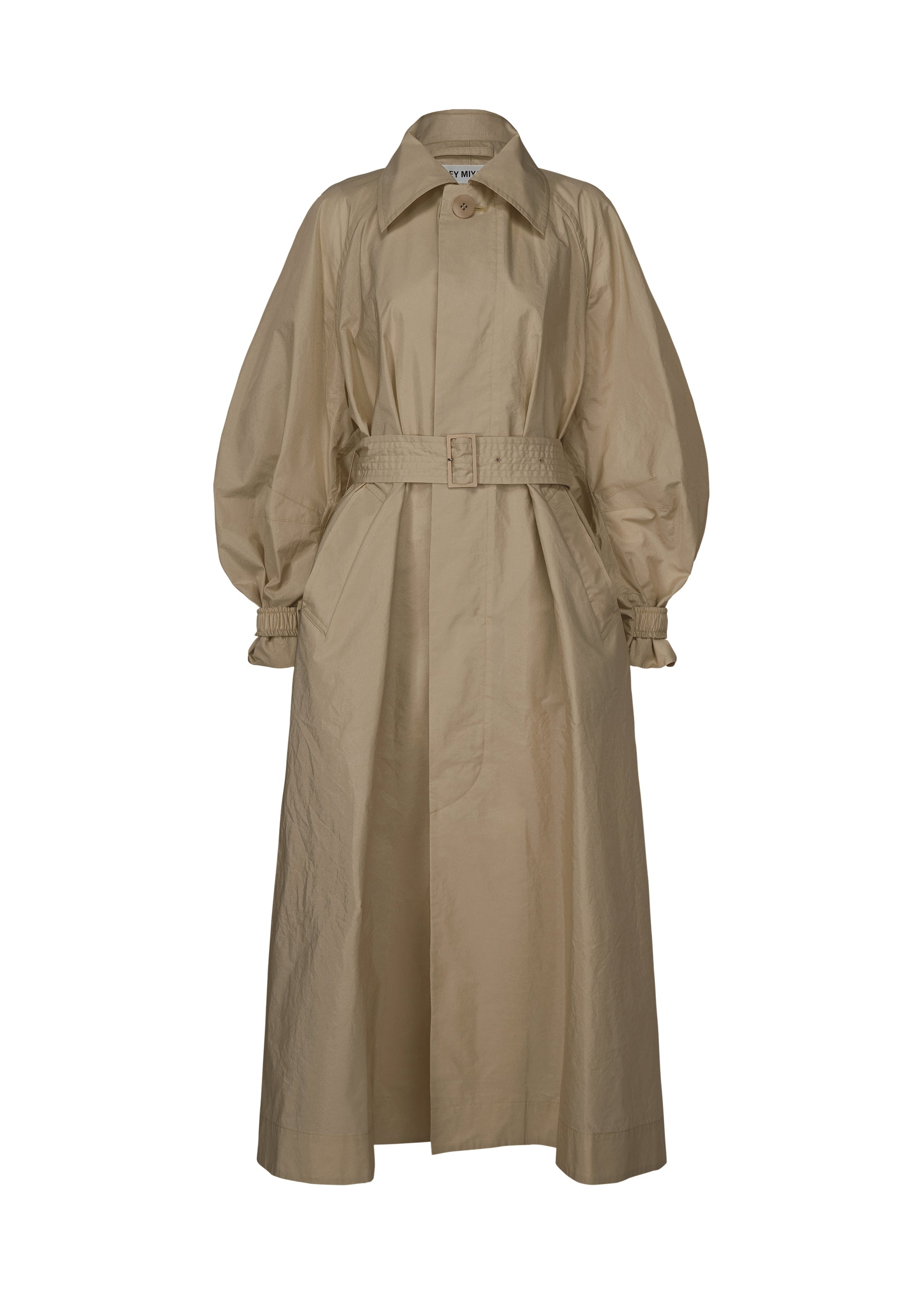A product shot of the ISSEY MIYAKE AKIMBO clothing in greige (10).