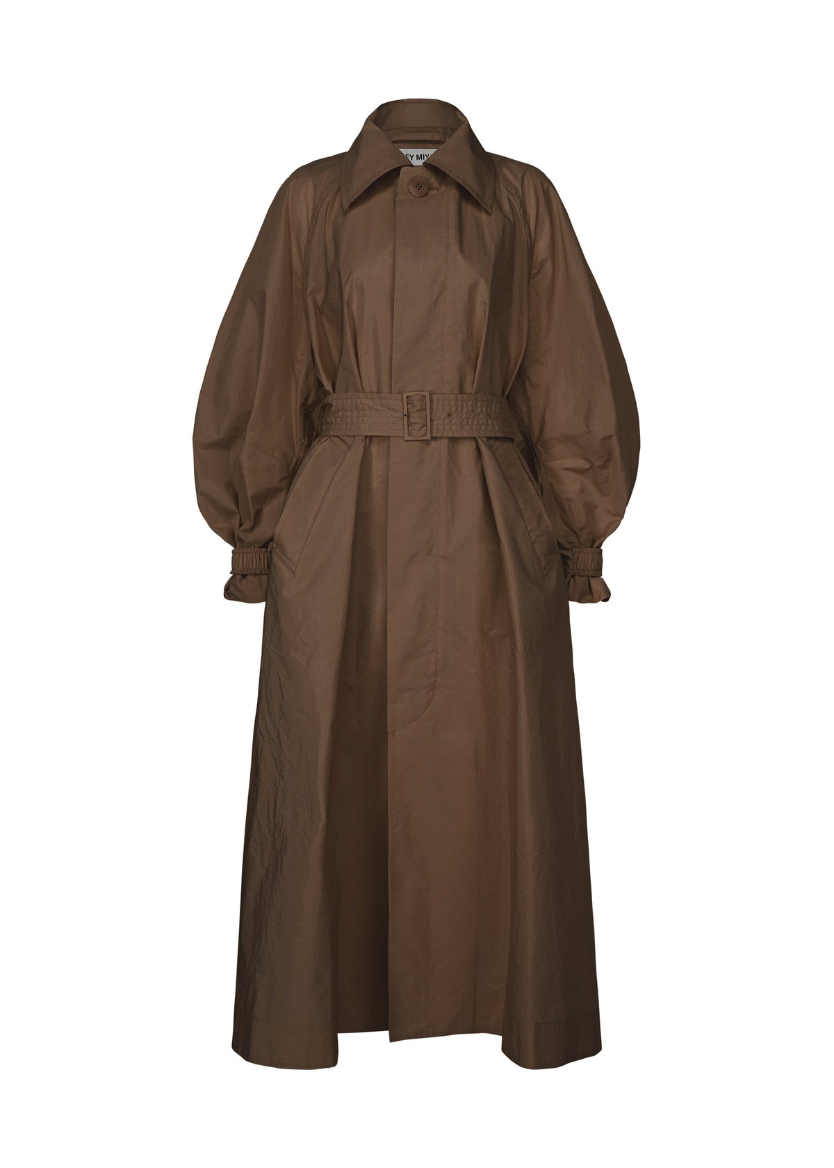 A product shot of the ISSEY MIYAKE AKIMBO clothing in dark brown (45).