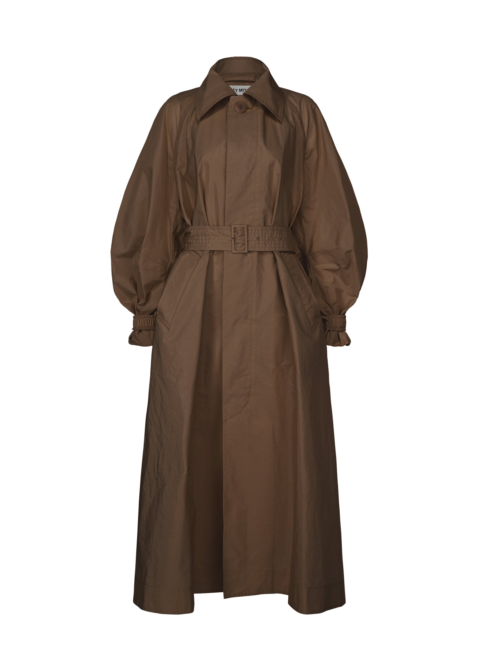 A product shot of the ISSEY MIYAKE AKIMBO clothing in dark brown (45).