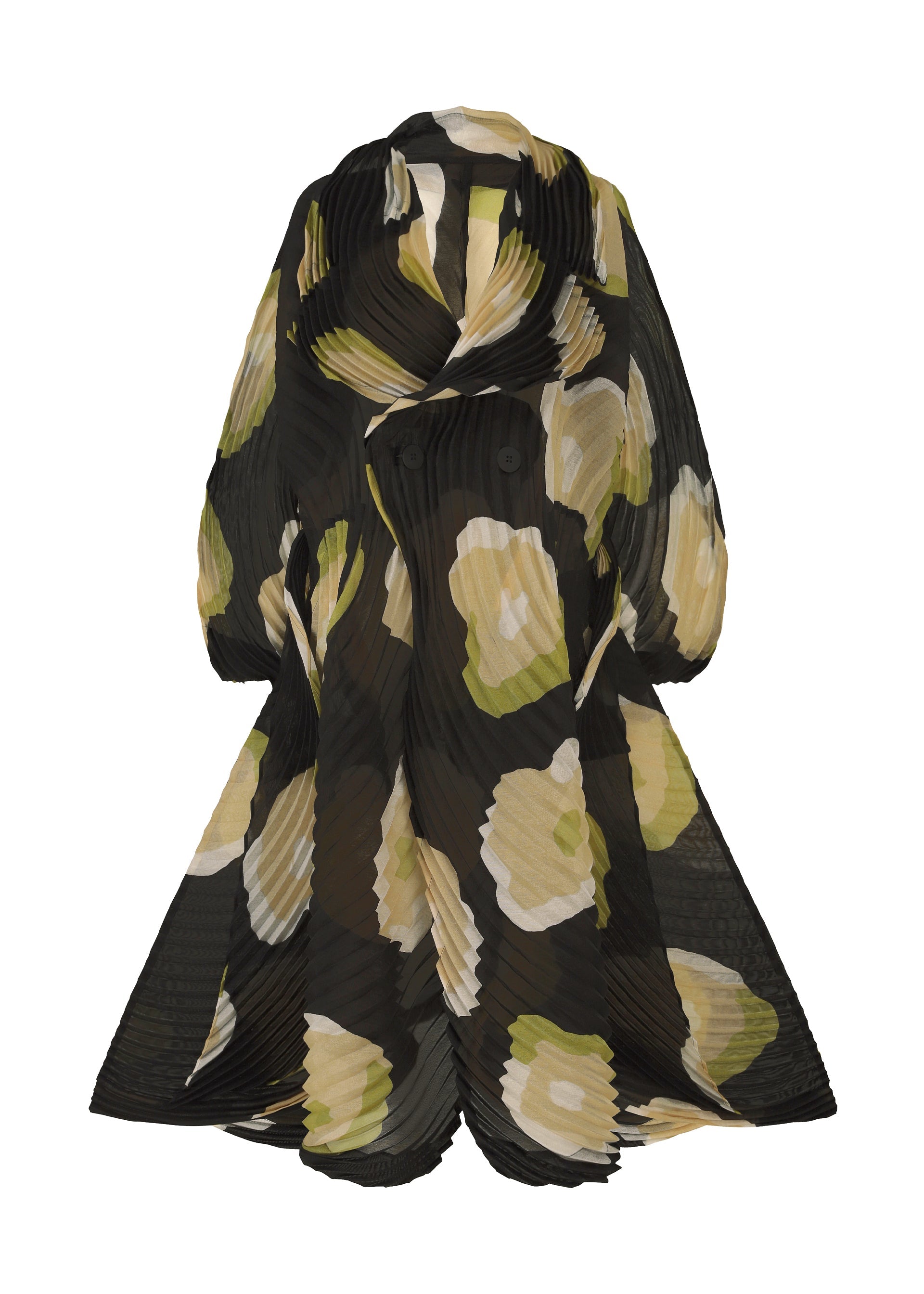 A product shot of the ISSEY MIYAKE VERVE coat in black-hued (17).