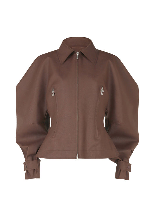 A product shot of the ISSEY MIYAKE PRONOUNCED BODY clothing in dark brown (45).