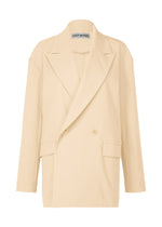A product shot of the ISSEY MIYAKE LOOPED jacket in egg beige (49).