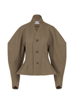 A product shot of the ISSEY MIYAKE ARMS clothing in dark brown (45).