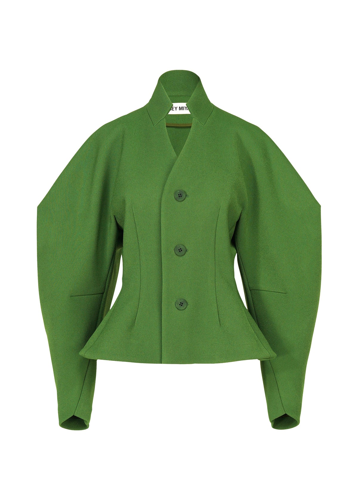 A product shot of the ISSEY MIYAKE ARMS clothing in dark green (63).