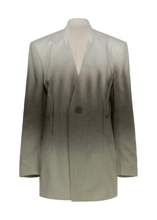 A product shot of the ISSEY MIYAKE PLUMAGE jacket in chukar.