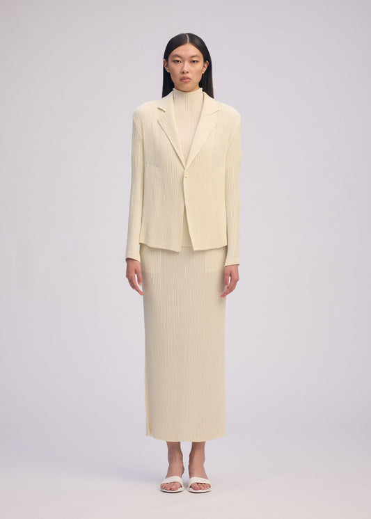 HATCHING PLEATS Jacket Greige