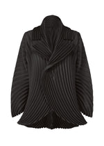A product shot of the ISSEY MIYAKE CIRCLE PLEATS PB jacket in black (15).