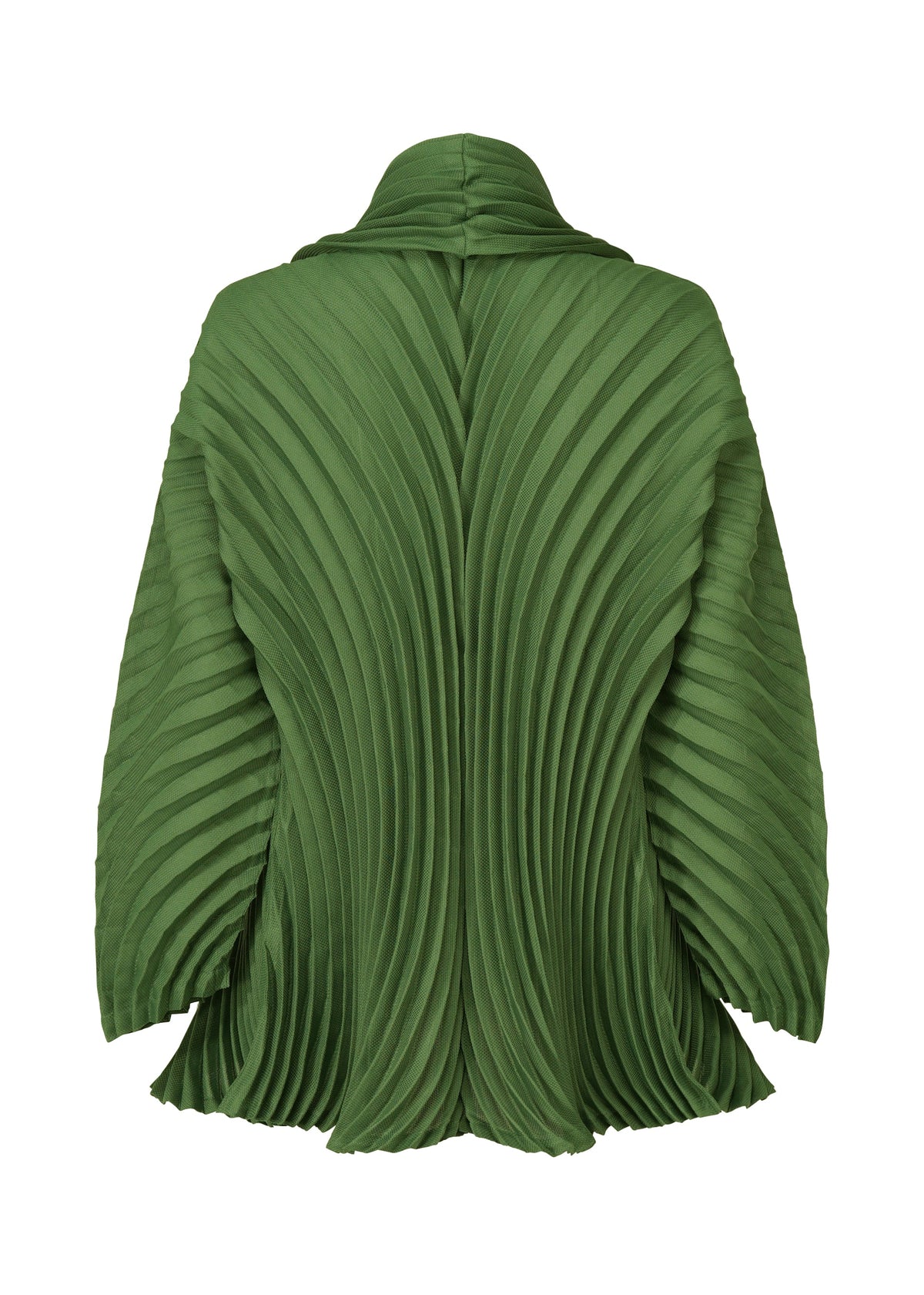 A detail shot of the ISSEY MIYAKE CIRCLE PLEATS PB jacket.