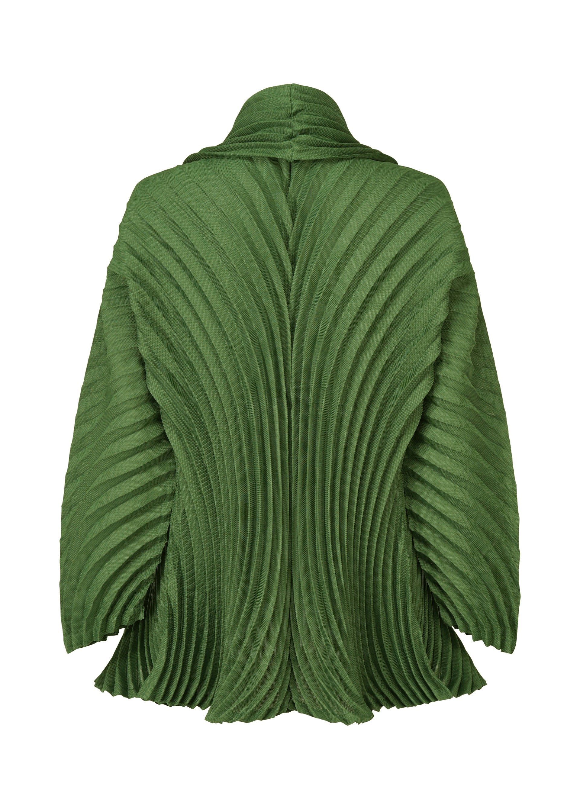 A detail shot of the ISSEY MIYAKE CIRCLE PLEATS PB jacket.