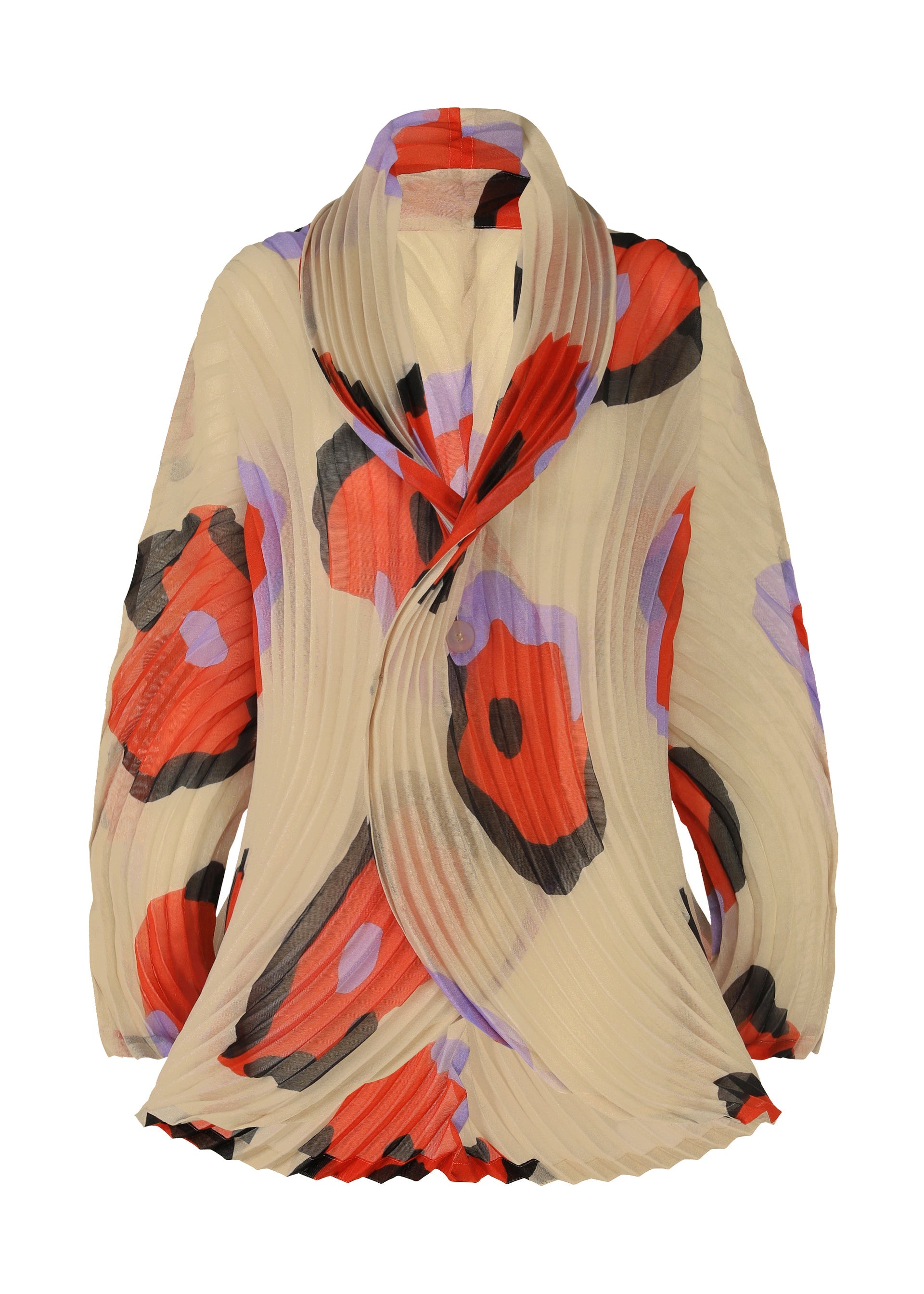 A product shot of the ISSEY MIYAKE VERVE jacket in beige-hued (46).