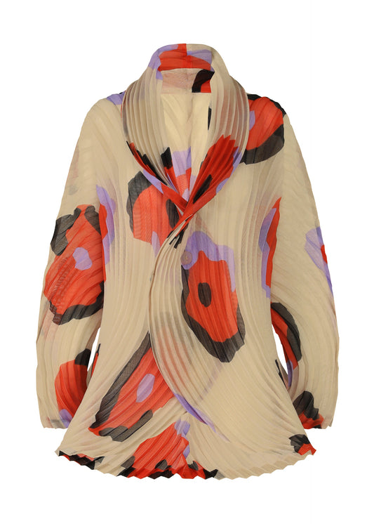 A product shot of the ISSEY MIYAKE VERVE jacket in beige-hued (46).