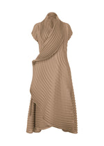 A product shot of the ISSEY MIYAKE CIRCLE PLEATS PB vest in greige (10).