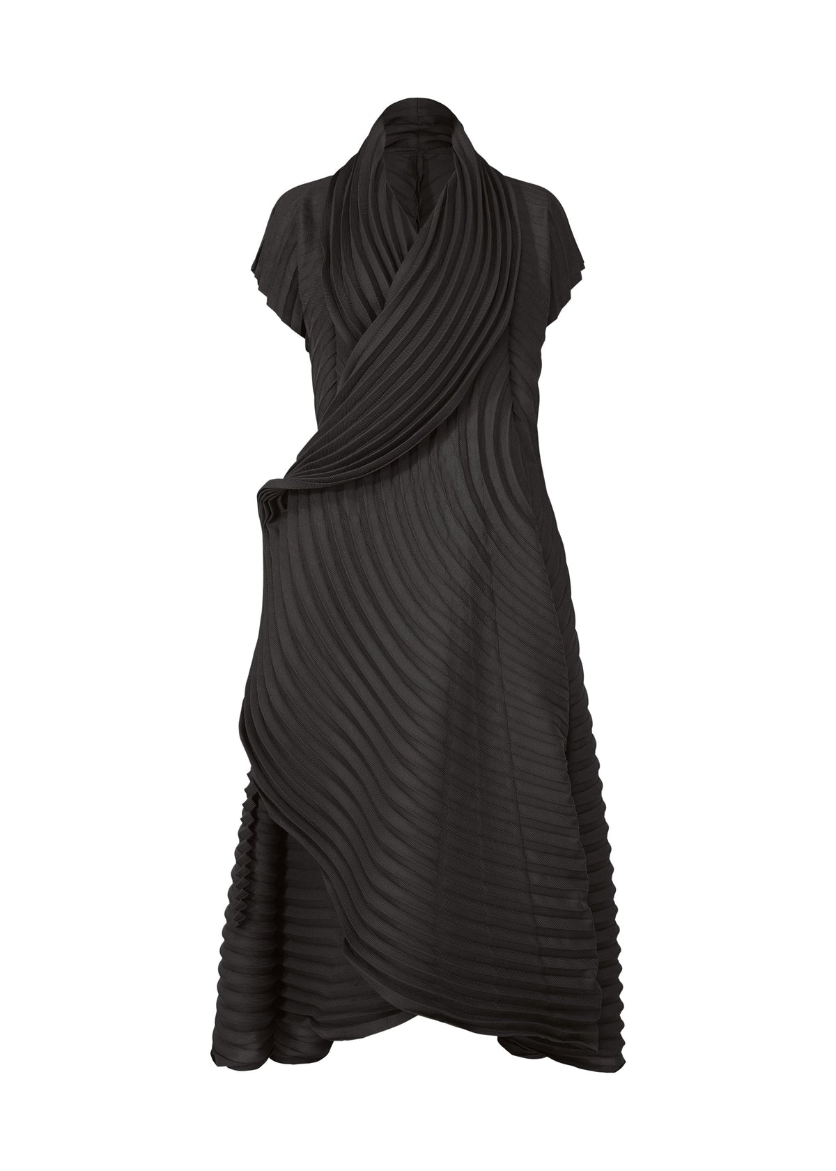 A product shot of the ISSEY MIYAKE CIRCLE PLEATS PB vest in black (15).