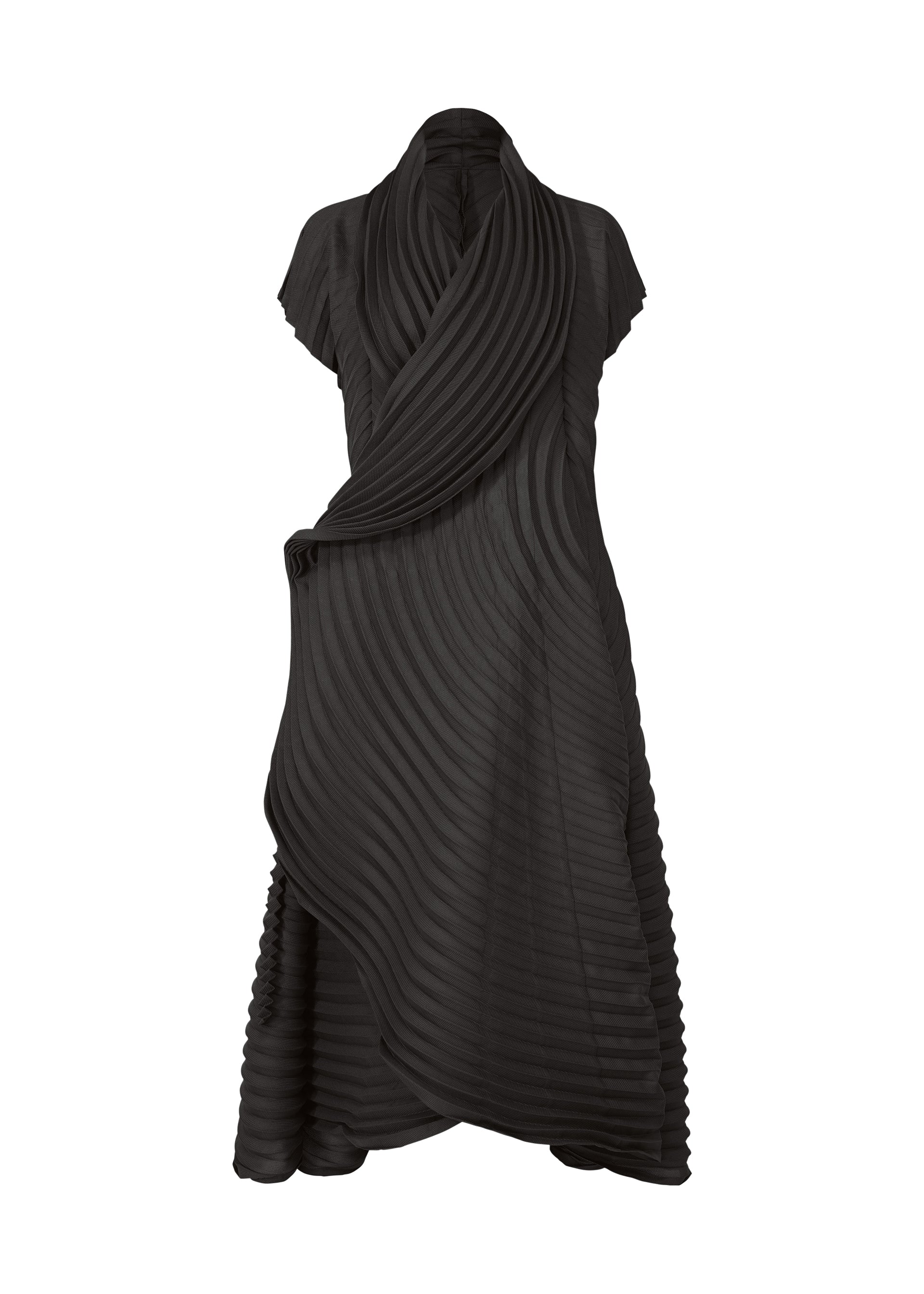 A product shot of the ISSEY MIYAKE CIRCLE PLEATS PB vest in black (15).