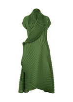 A product shot of the ISSEY MIYAKE CIRCLE PLEATS PB vest in dark green (63).