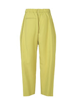A detail shot of the ISSEY MIYAKE BELTED WOOL PANTS trousers.