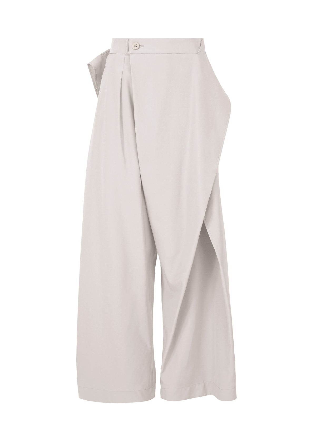 A product shot of the ISSEY MIYAKE FLUTTERING PANTS trousers in light grey (11).