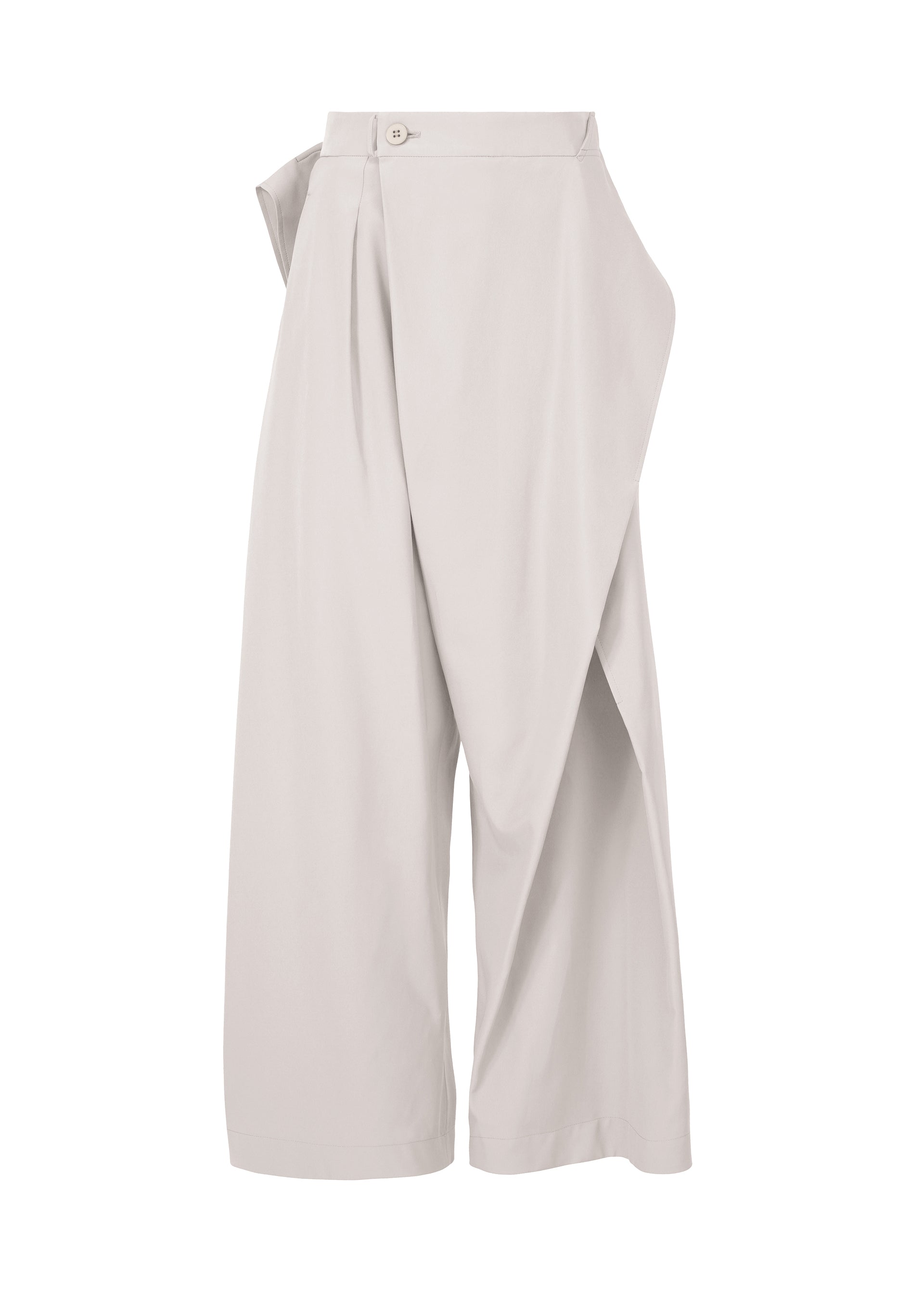A product shot of the ISSEY MIYAKE FLUTTERING PANTS trousers in light grey (11).