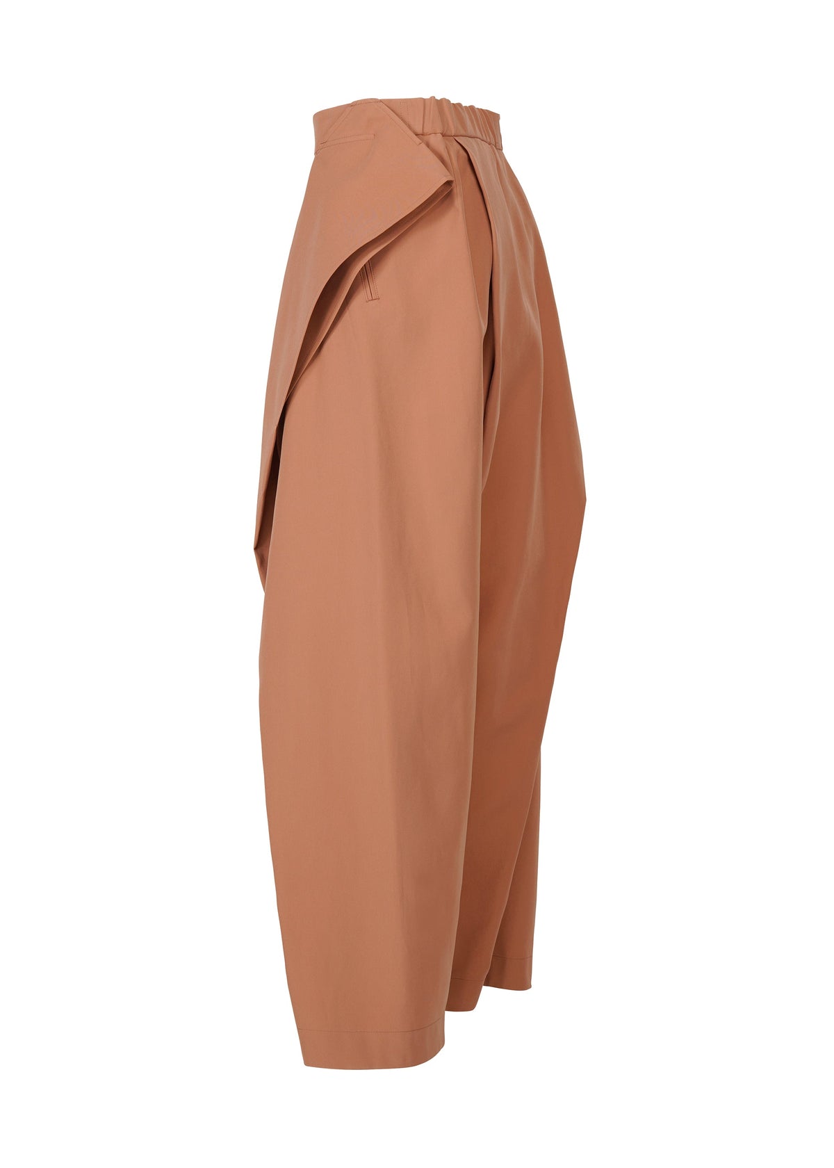 A detail shot of the ISSEY MIYAKE FLUTTERING PANTS trousers.