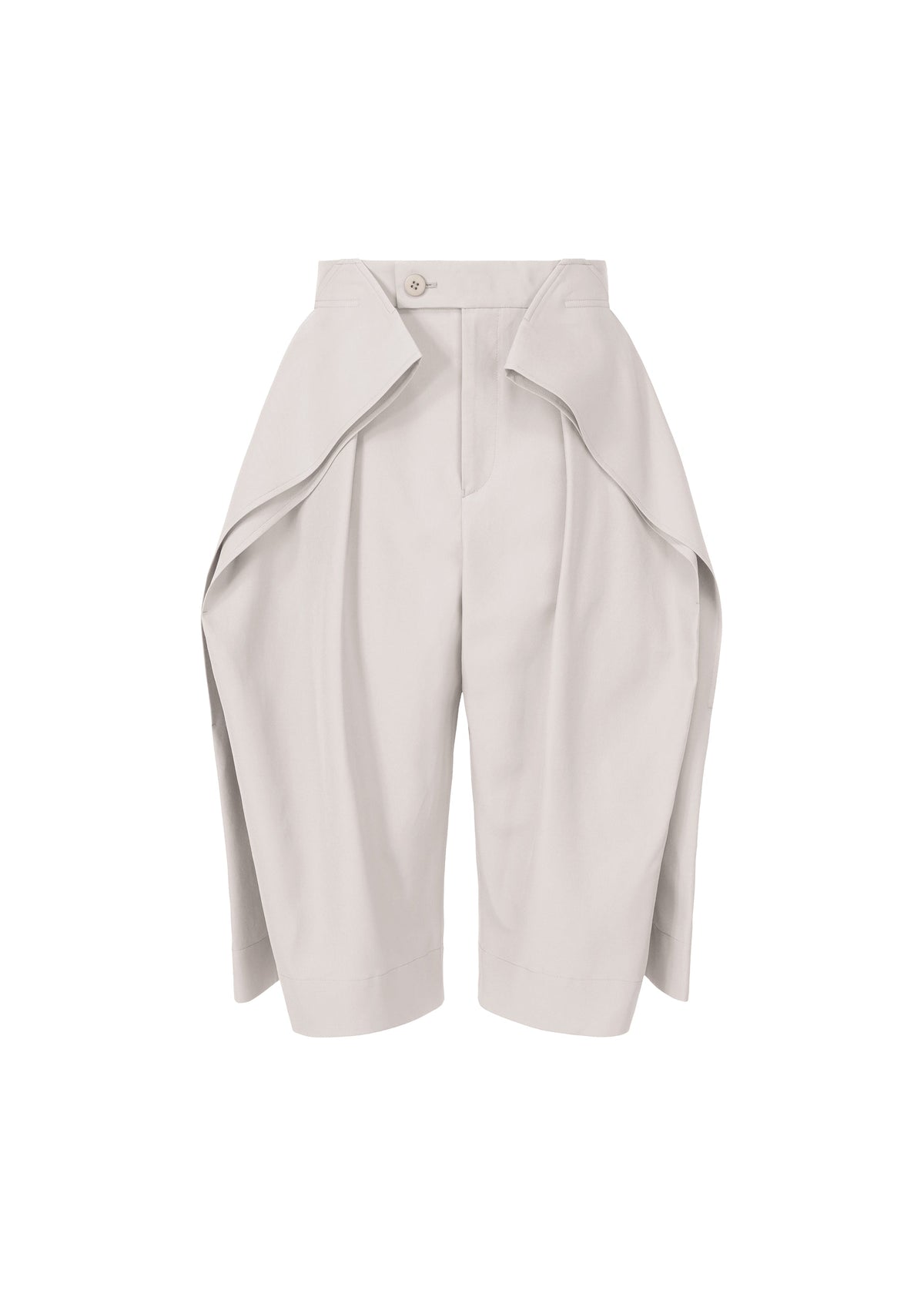 A product shot of the ISSEY MIYAKE FLUTTERING PANTS trousers in light grey (11).