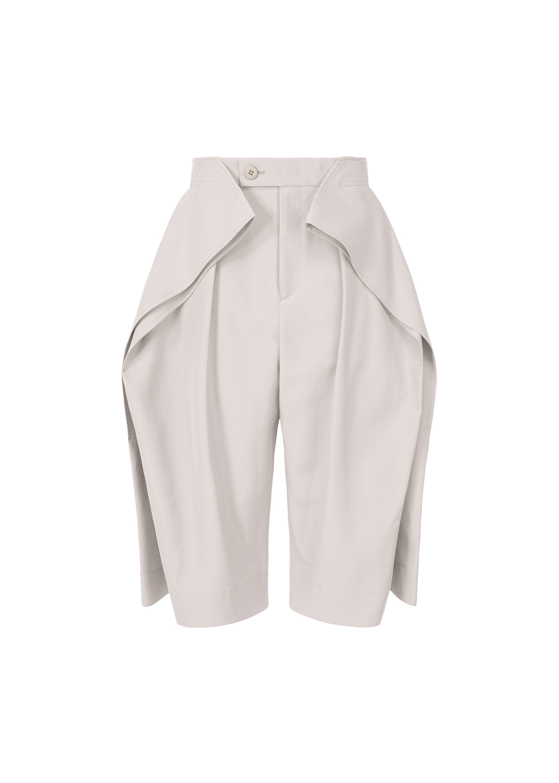 A product shot of the ISSEY MIYAKE FLUTTERING PANTS trousers in light grey (11).