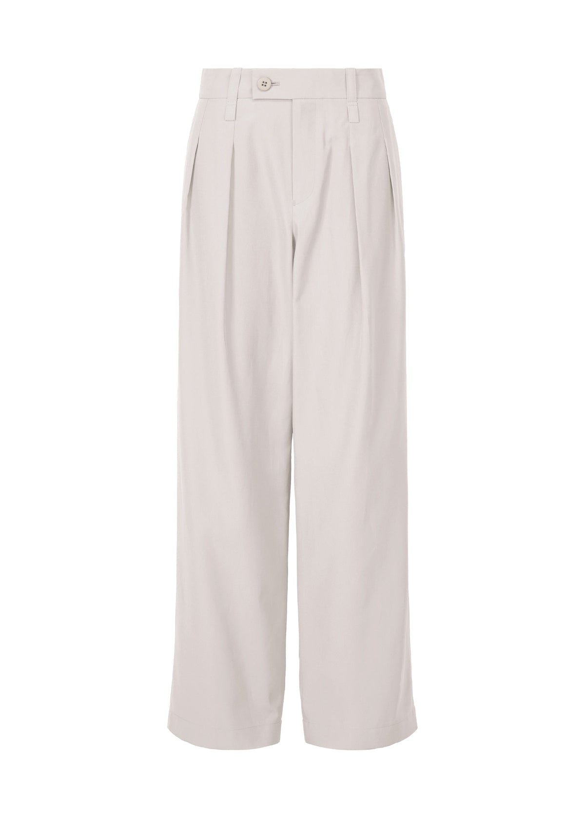 A product shot of the ISSEY MIYAKE FLUTTERING PANTS trousers in light grey (11).