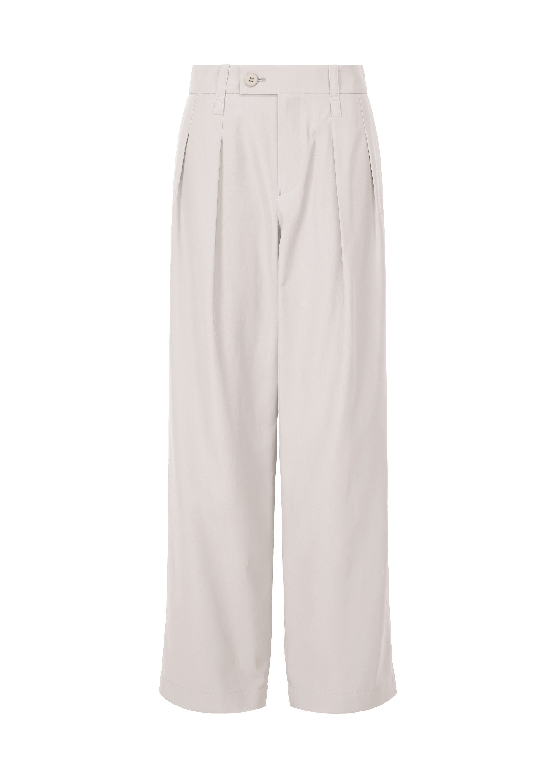 A product shot of the ISSEY MIYAKE FLUTTERING PANTS trousers in light grey (11).