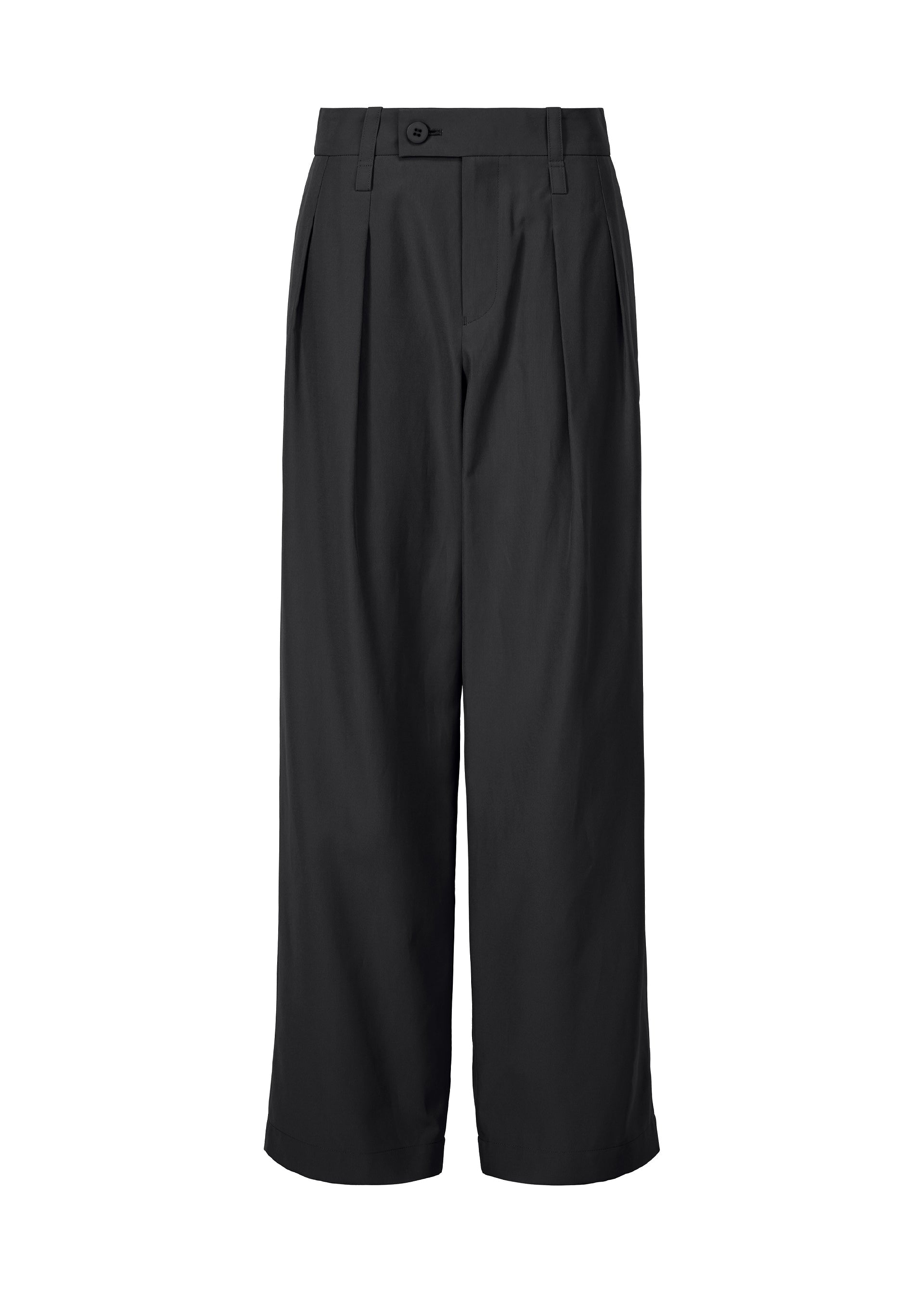 A product shot of the ISSEY MIYAKE FLUTTERING PANTS trousers in black (15).