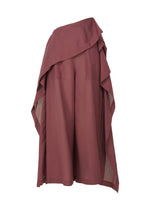 A product shot of the ISSEY MIYAKE ALL SQUARES trousers in burgundy (85).