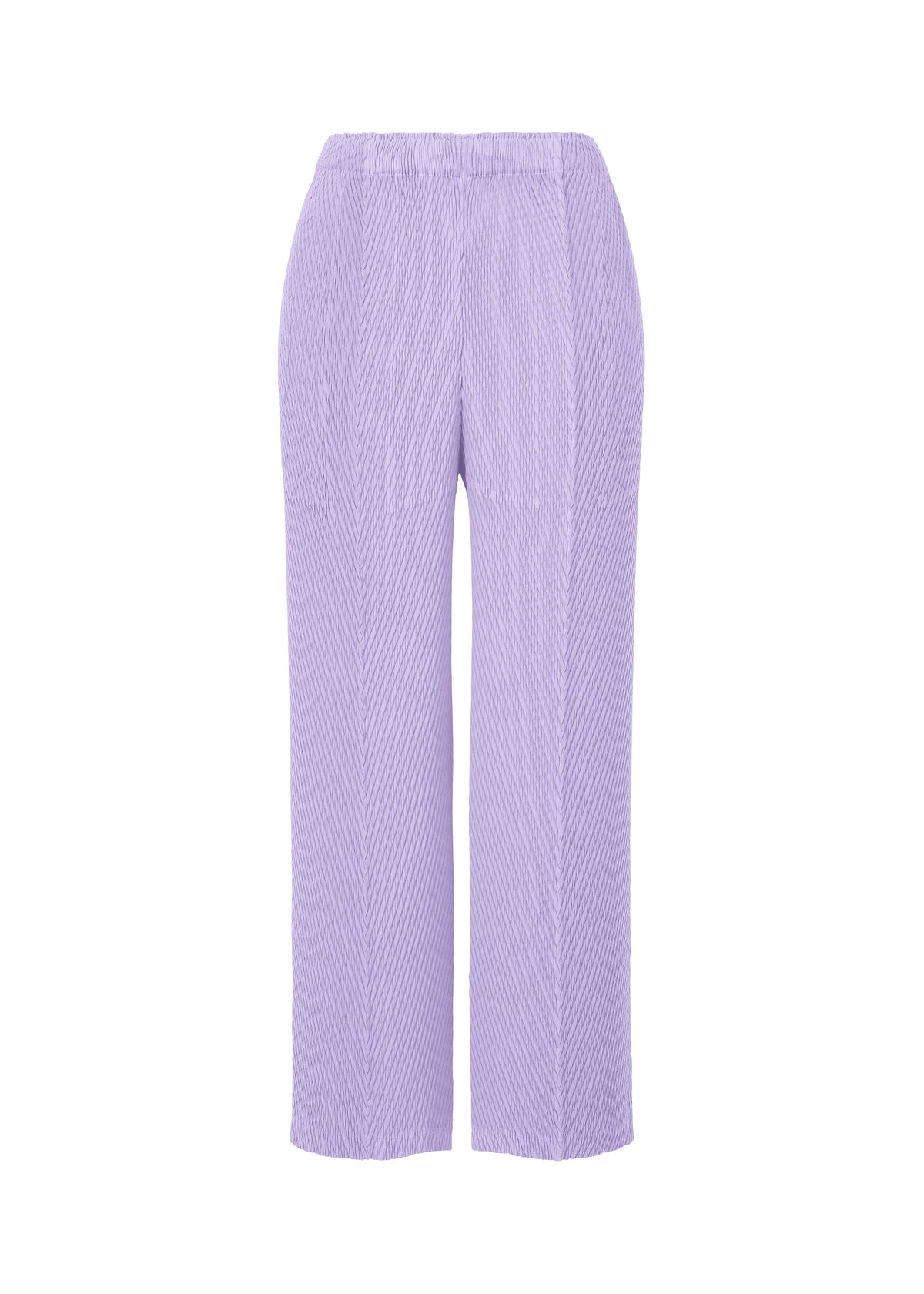 A product shot of the ISSEY MIYAKE RHOMBUS PLEATS trousers in purple (81).
