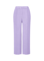 A product shot of the ISSEY MIYAKE RHOMBUS PLEATS trousers in purple (81).